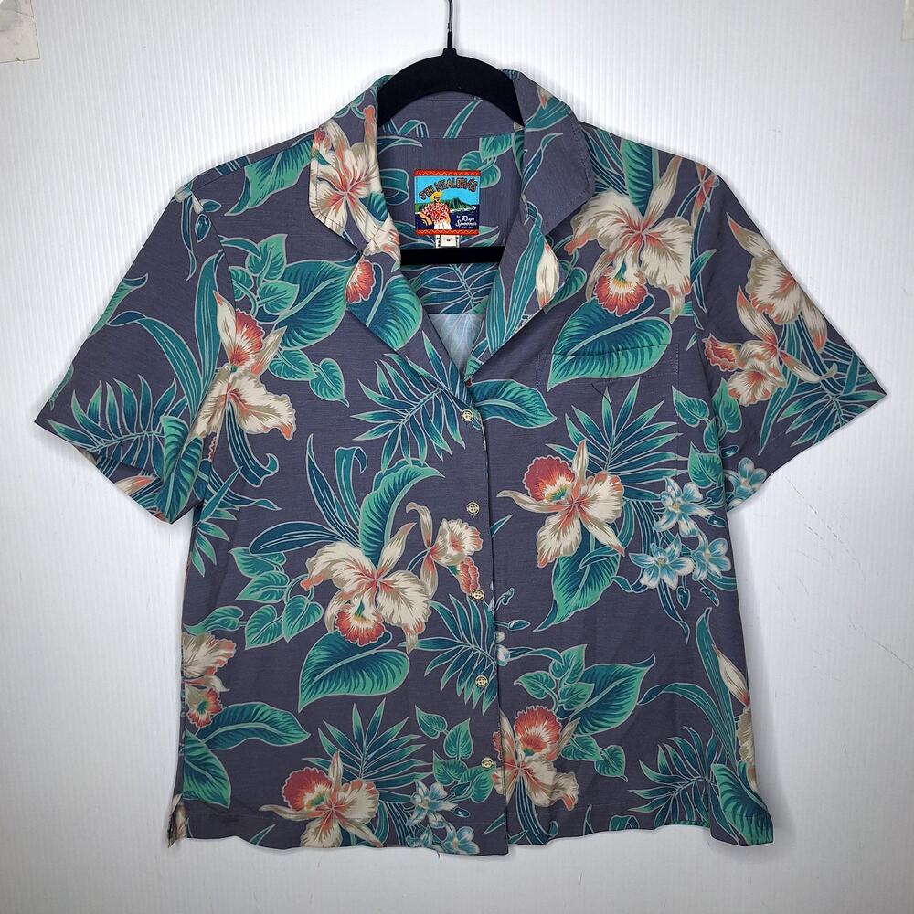 Joe Keyaloha's Reyn Spooner Women's Camp Shirt Small Pastel Floral Button Aloha